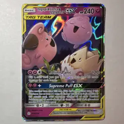 Pokemon Togepi & Cleffa & Igglybuff GX TAG TEAM Ultra Rare Holo Sm-Cosmic Eclip. - Image 1