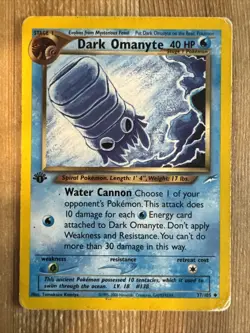 Pokemon TCG Dark Omanyte Neo Destiny 37/105 Regular 1st Edition Uncommon DMG - Image 1