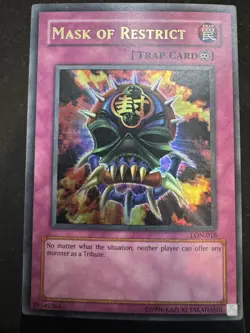 Yugioh Mask of Restrict LON-018 Ultra Rare Unlimited Edition NM - Image 1