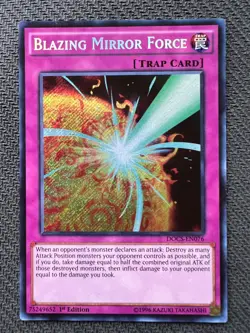 Yugioh Blazing Mirror Force 1st Edition Secret Rare DOCS-EN076 NM - Image 1