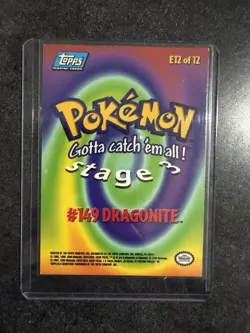 Pokemon Movie Card Dragonite #149 E12 of 12 | Topps 1999 Blue Logo LP - Image 2