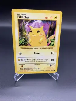 Pikachu Red Cheeks Base Set Shadowless Card 058/102 Regular MP - Image 1