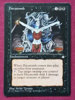 Magic The Gathering ICE AGE HECATOMB black card MTG - Image 1