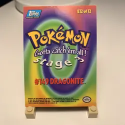 Pokemon Topps 1999 TV Animation Episode Card E12 Dragonite 149 Blu Logo Non Holo - Image 2
