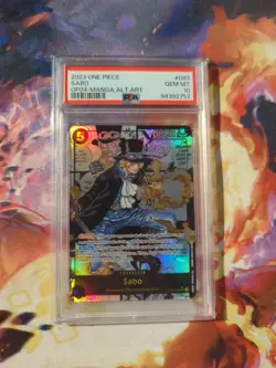 2023 ONE PIECE OP04-KINGDOMS OF INTRIGUE MANGA ALTERNATE ART #083 SABO PSA 10 - Image 1