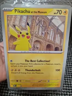 Pokemon TCG Promo Oversized Card - Pikachu at the Museum (Sealed) - UK - Image 1