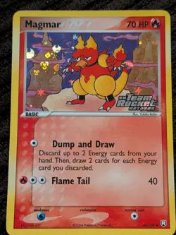 Magmar Ex Team Rocket Returns Stamp And Holo, 2004, 44/109 Lp-NM Pokemon Card - Image 1