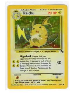 Pokemon TCG Raichu Fossil 14/62 Holo Unlimited Holo Rare PL - Image 1
