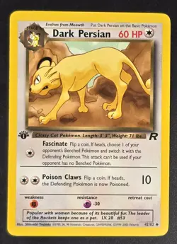 Dark Persian 42/82 Team Rocket Regular LP Pokemon TCG Ships FAST - Image 1