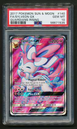 Sylveon GX 140/145 Full Art Ultra Rare Pokemon 2017 Guardians Rising PSA 10 GEM - Image 1