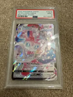 Pokemon TCG Sylveon VMAX TG15/TG30 Sword & Shield Brilliant Stars PSA 9 - Image 1