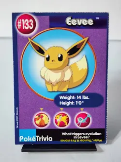 1999 Pokemon Burger King Poketrivia Eevee #133 HP Promo VINTAGE - Image 1