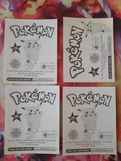 Eevee, Flareon, Vaporeon, Jolteon #133-136 1999 Merlin Pokemon Stickers LP-NM - Image 2