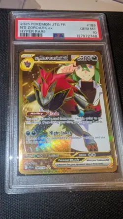 2025 Pokemon SV Journey Together JTG EN N's Zoroark ex #189/159 PSA 10 - Image 1