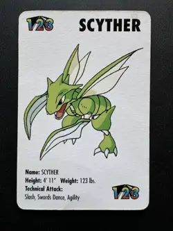 1998 Pokemon Scyther #123 KFC Promo Mini RARE! - Image 1
