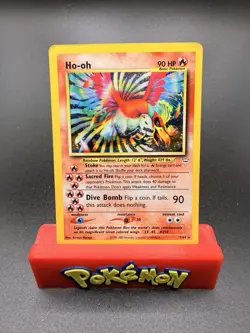 Pokemon TCG Ho-Oh Neo Revelation Holo Card 7/64 MP Condition - Image 1