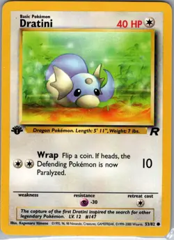Dratini 53/82 1st Edition Non Holo Team Rocket - Pokemon Card - NM - Image 1
