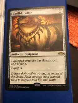 Magic The Gathering Double Masters - BASILISK COLLAR - RARE - Mint/NR Mint. - Image 1