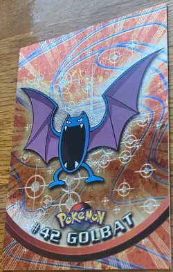 1999 Topps Pokemon TV Animation GOLBAT #42 Texture Holo Silver Foil Black Logo - Image 1