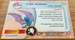 1999 Topps Pokemon TV Animation GOLBAT #42 Texture Holo Silver Foil Black Logo - Image 3