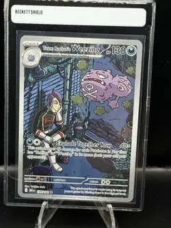 Team Rocket's Weezing 199/182 Illustration Rare Holo Destined Rivals Pokemon NM - Image 1