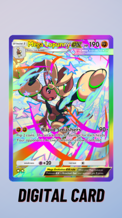 Mega Lopunny EX Rainbow Crimson Blaze Pokemon TCG Pocket 2 Star ⭐⭐ (English) - Image 1