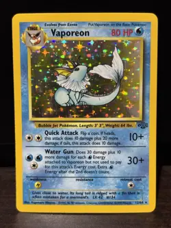 Pokemon TCG Vaporeon Base Set Holo 12/64 Unlimited Jungle Set - Image 1