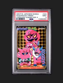 Pokemon 1999 Bandai Anime Team Rocket Prism #223 PSA 9 Mint Carddass Series 6 - Image 2