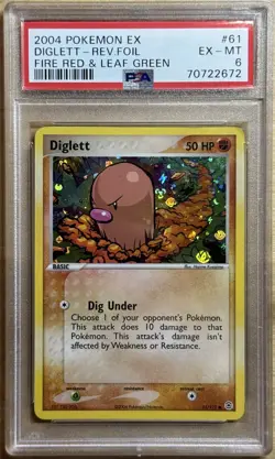 2004 POKEMON EX FIRE RED & LEAF GREEN #61 DIGLETT PSA 6 - Image 1