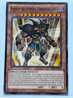 Yu-Gi-Oh Exodius the Ultimate Forbidden Lord MIL1-EN007 Common 1st Edition NM - Image 1