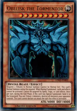 Yugioh Obelisk the Tormentor LDK2-ENS02 Limited Edition Ultra Rare NM - Image 1
