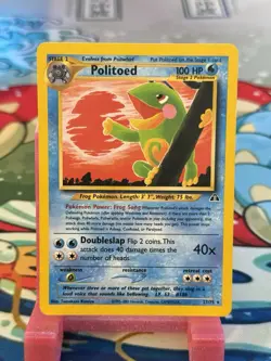 Pokemon TCG Politied 27/75 Rare Neo Discovery Card, Unlimited LP - Image 1