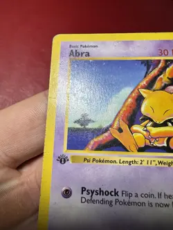 Abra 43/102 Shadowless 1st Edition Base Set Pokemon Card HP - Image 3