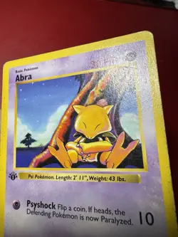 Abra 43/102 Shadowless 1st Edition Base Set Pokemon Card HP - Image 4