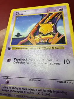 Abra 43/102 Shadowless 1st Edition Base Set Pokemon Card HP - Image 5