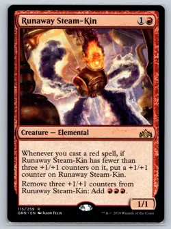 MTG Guilds of Ravnica #115 Runaway Steam-Kin Rare Creature Elemental - Image 1