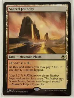 MTG Edge of Eternities (EOE) #256 SACRED FOUNDRY Rare *Non-Played* Pack Fresh - Image 1