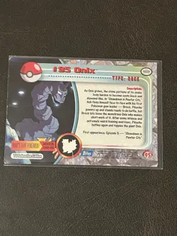 2000 Topps Pokemon TV Animation Edition Onix #95 Blue Topps Logo NM-MT - Image 3