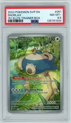 2023 POKEMON SVP EN-SV PROMO 151 ELITE TRAINER BOX #051 SNORLAX PSA 8.5 POP 43 - Image 1