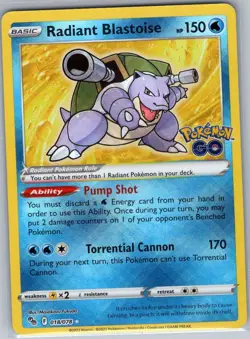 Radiant Blastoise 018/078 Pokemon GO - Pokemon Card - NM - Image 1