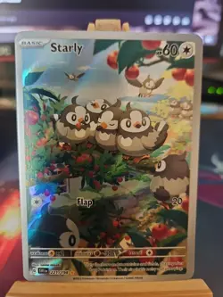 Pokemon TCG Starly Scarlet & Violet Base Set HoloCard 221/198 NM - Image 1