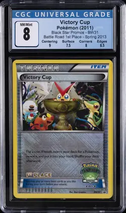 2013 POKEMON B&W PROMO 1ST PLACE-BATTLE ROAD SPRING #BW31 VICTORY CUP CGC 8 - Image 1