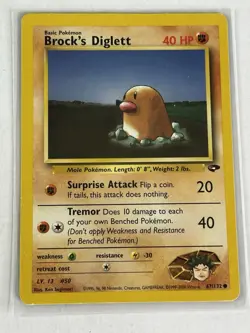 Brock's Diglett 67/132 Gym Challenge Common Vintage Pokemon - Image 1
