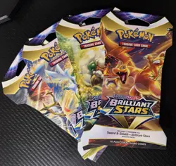Pokemon Sword & Shield Brilliant Stars Booster Pack Lot, 40 Cards, English - Image 1