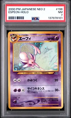 2000 POKEMON JPN NEO 2 #196 ESPEON-HOLO PSA 7 - Image 1