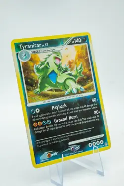 Pokemon Tyranitar 17/123 Mysterious Treasures Reverse Holo LP WOTC Era - Image 4