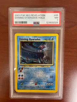 2001 POKEMON NEO REVELATION #65 SHINING GYARADOS-HOLO PSA 7 - Image 1