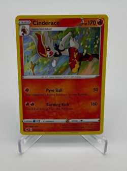 Pokemon Trading Card Game TCG Sword & Shield Holo Cinderace 035/202 - Image 1