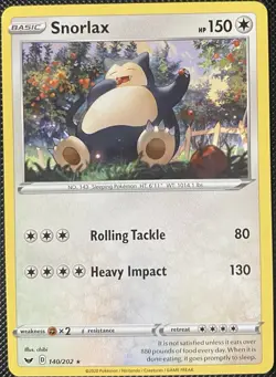 Snorlax 140/202 Swsh01: Sword & Shield Regular - Pokemon Card - Image 1