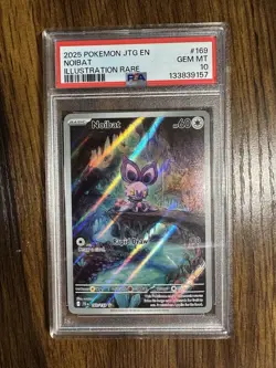 Noibat Illustration Rare Pokemon TCG Card #169/159 Sv09: Journey Together PSA 10 - Image 1